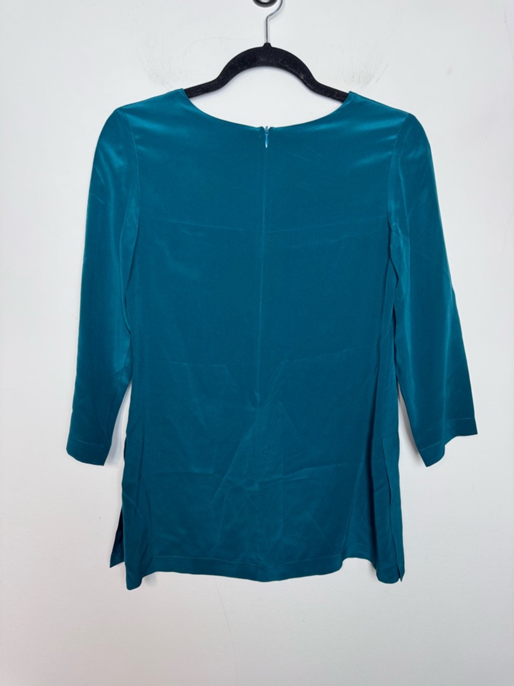 Ammara blue Silk and Leather Blouse - Picture 2 of 6